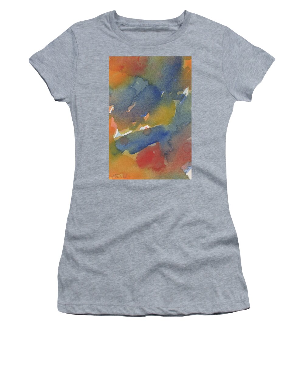 Blue Women's T-Shirt featuring the painting Breaking Barriers by Marcy Brennan