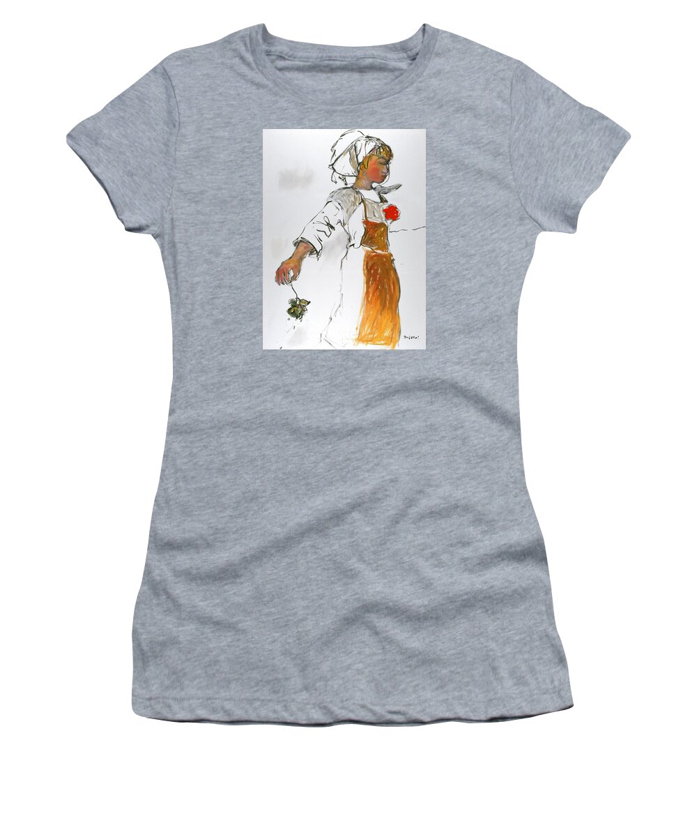 Pure Women's T-Shirt featuring the painting Breton Girl by Mykul Anjelo