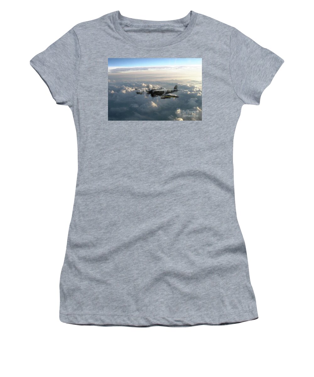 Hawker Typhoon Women's T-Shirt featuring the digital art Brfore The Storm by Airpower Art
