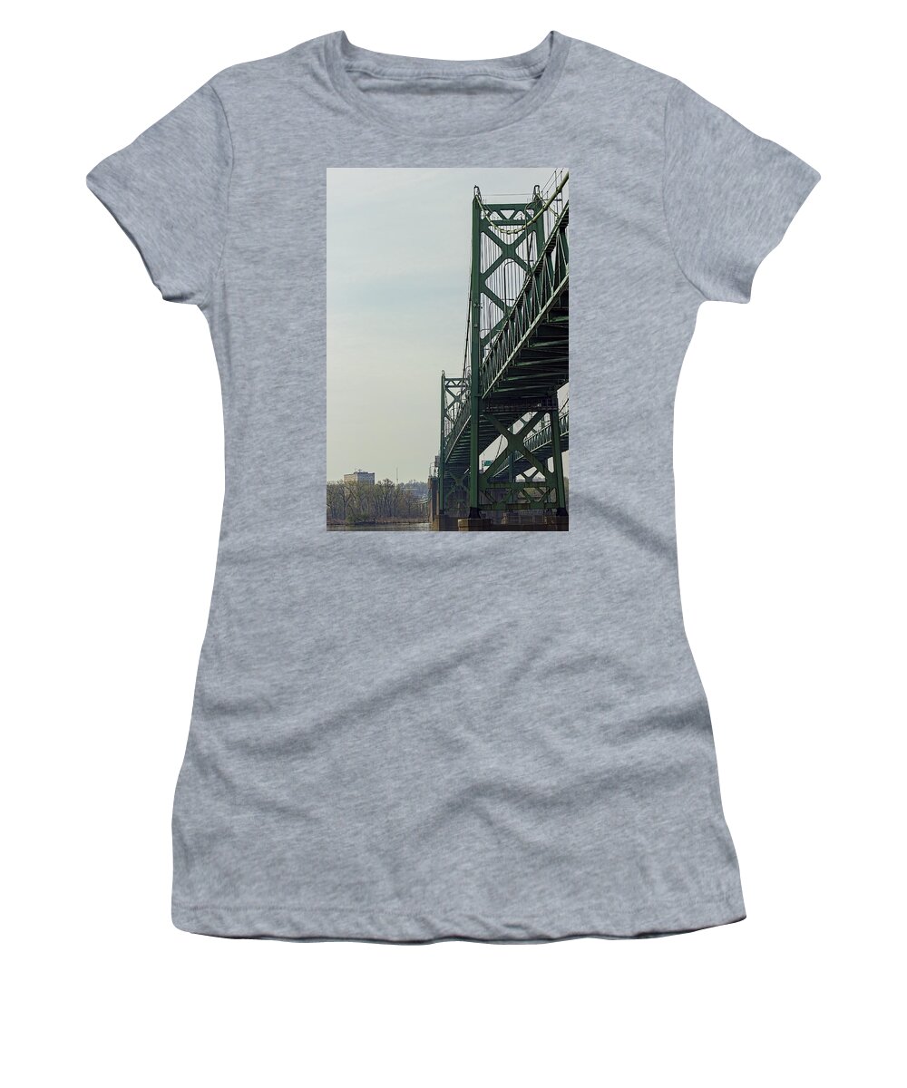 Bridge Women's T-Shirt featuring the photograph Bridge across the Mississippi by Cathy Anderson