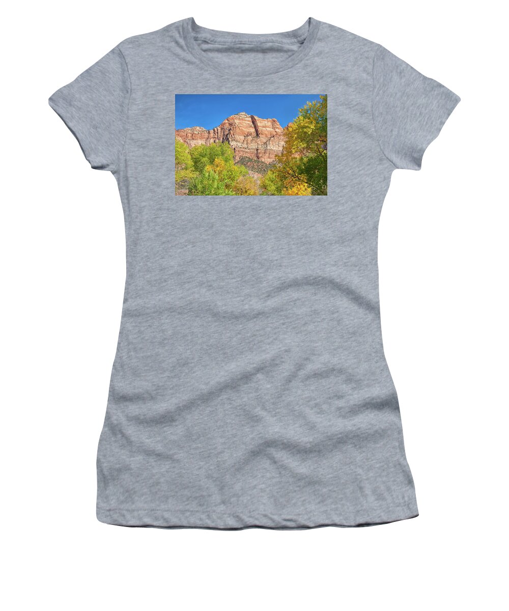 Landscape Women's T-Shirt featuring the photograph Bright Colors at Zion by John M Bailey