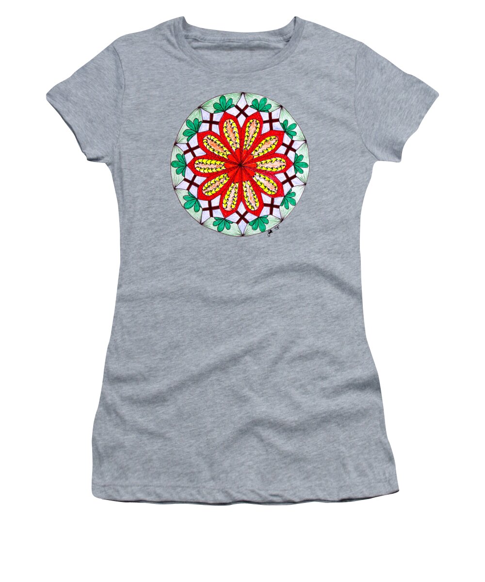 Lori Kingston Women's T-Shirt featuring the drawing Bright Flower by Lori Kingston