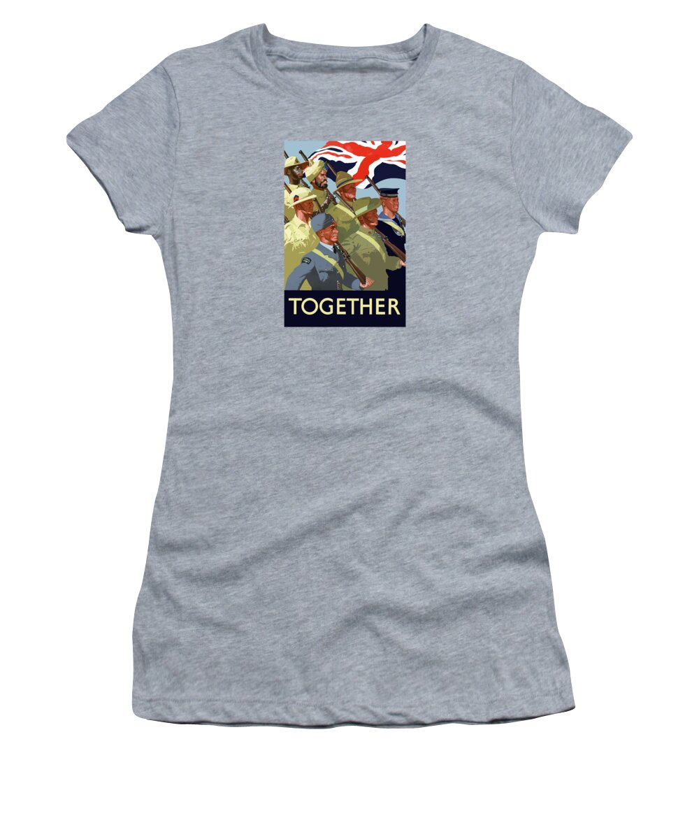 Union Flag Women's T-Shirt featuring the painting British Empire Soldiers Together by War Is Hell Store
