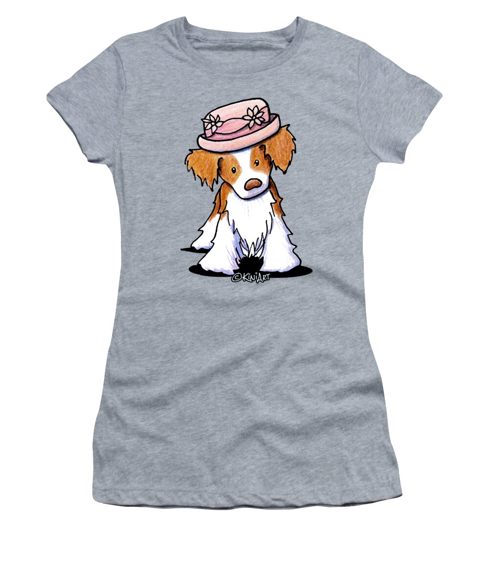 Brittany Women's T-Shirt featuring the drawing Brittany Girl by Kim Niles aka KiniArt