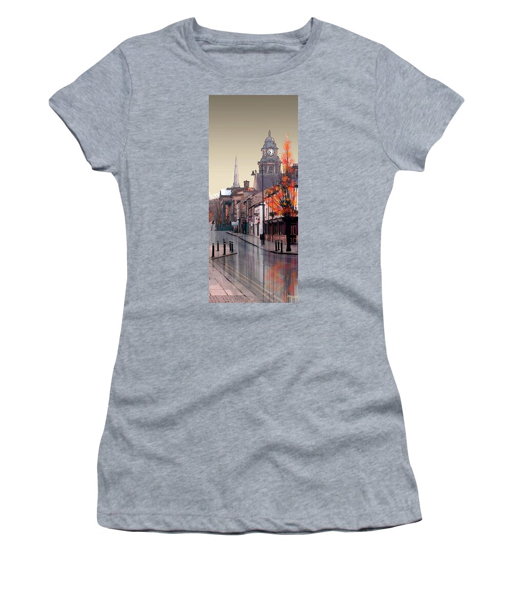 Lancaster Women's T-Shirt featuring the digital art Brock Street Reflection 2 by Joe Tamassy