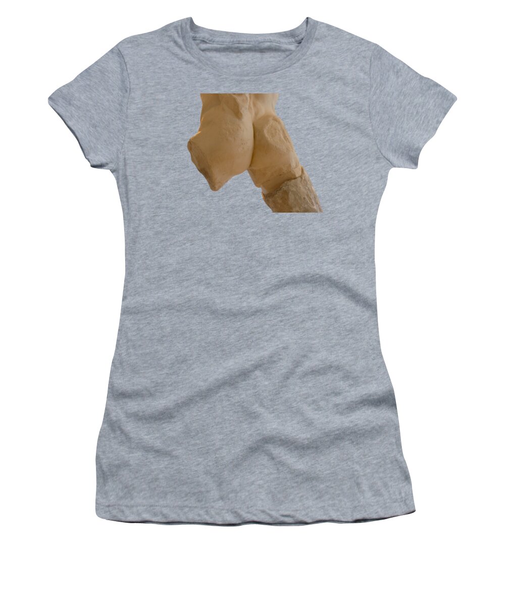 Sculpture Women's T-Shirt featuring the photograph Broken Naked Greek Male Statue From Back by Susan Vineyard