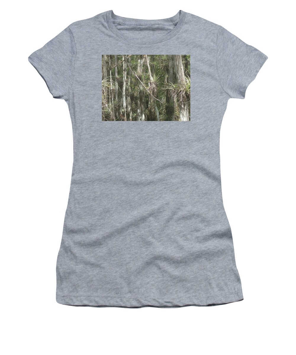 Cyprus Women's T-Shirt featuring the photograph Bromeliads on Trees by Denise Cicchella