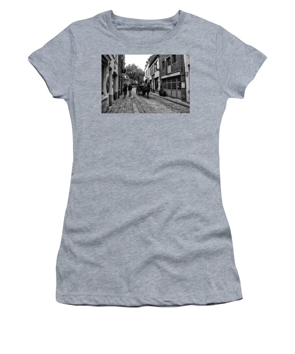 Belgium Women's T-Shirt featuring the photograph Bruges BW5 by Ingrid Dendievel