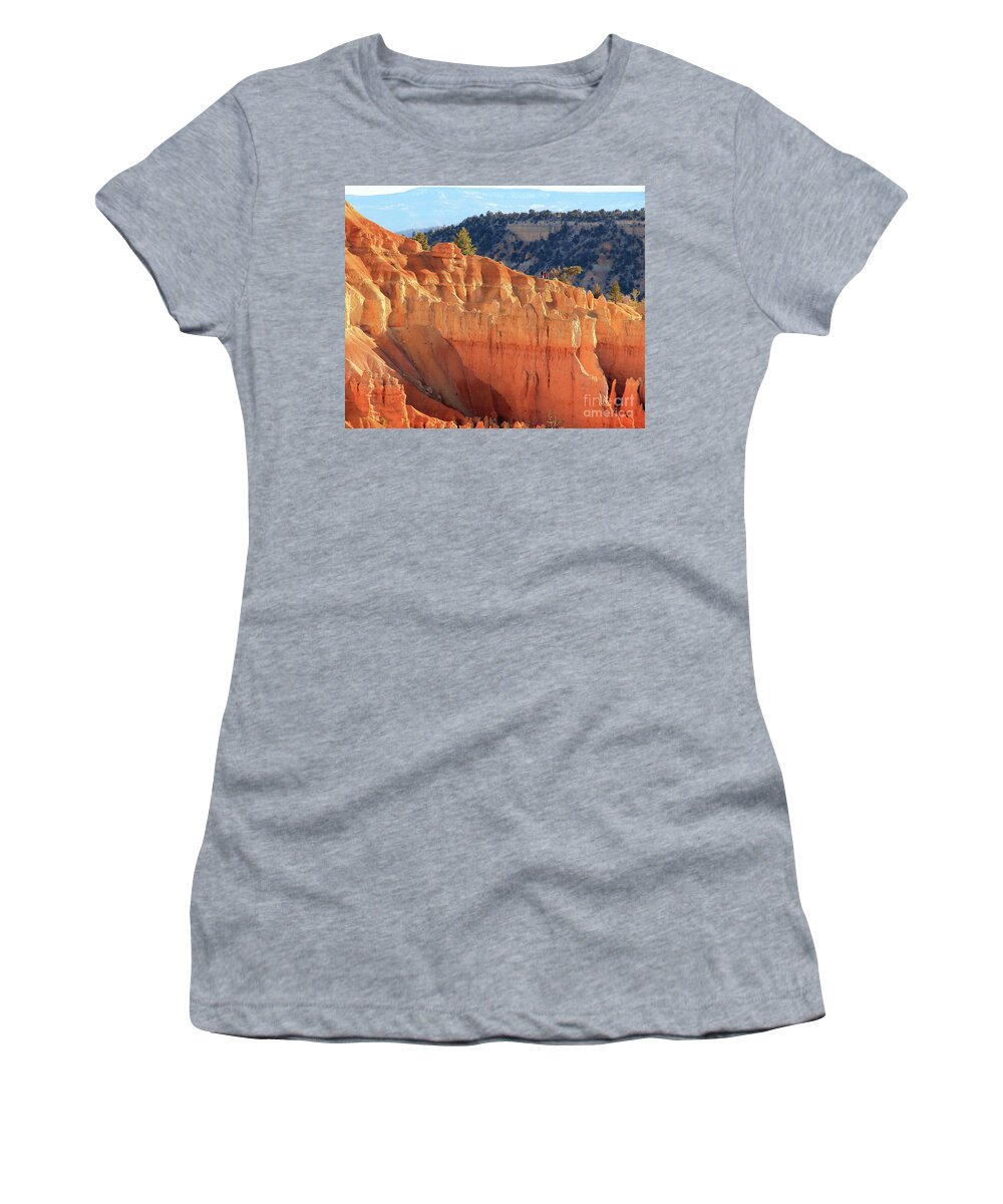 Bryce Canyon National Park Women's T-Shirt featuring the photograph Bryce Canyon National Park Hikers 2467 by Jack Schultz