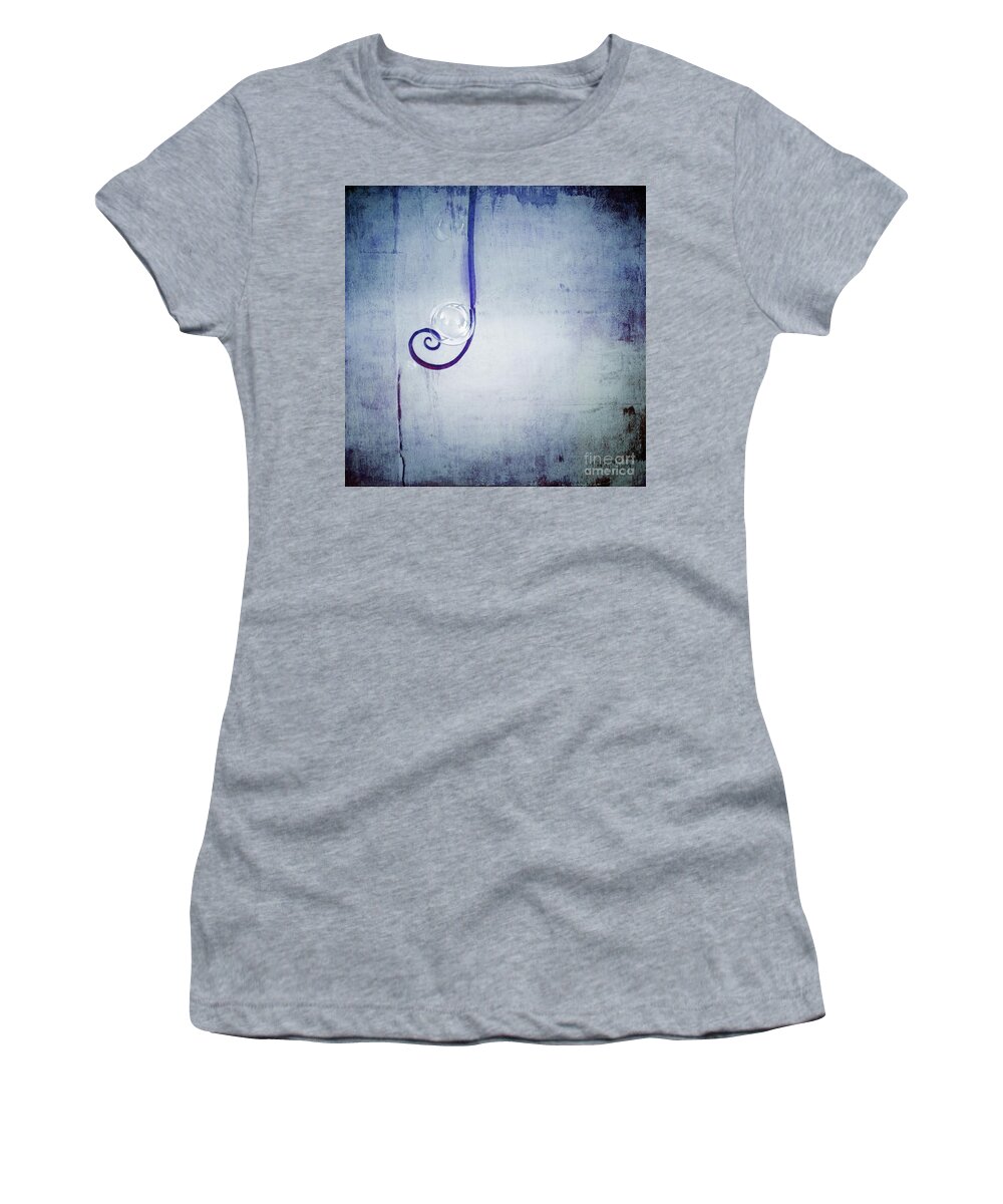 Blue Women's T-Shirt featuring the digital art Bubbling - 033a by Variance Collections