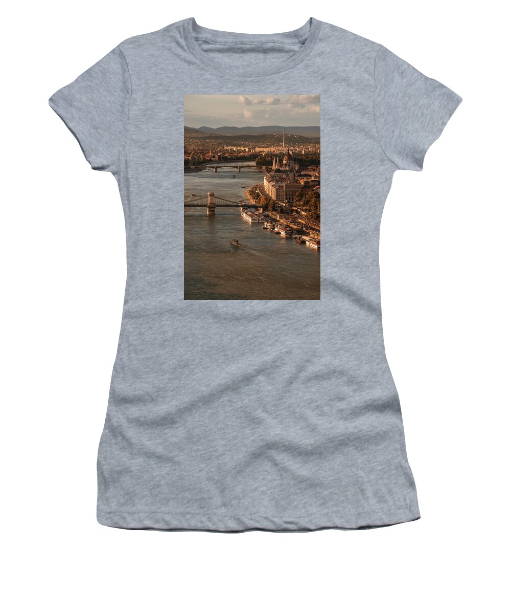 Urban Women's T-Shirt featuring the photograph Budapest in the morning sun by Jaroslaw Blaminsky