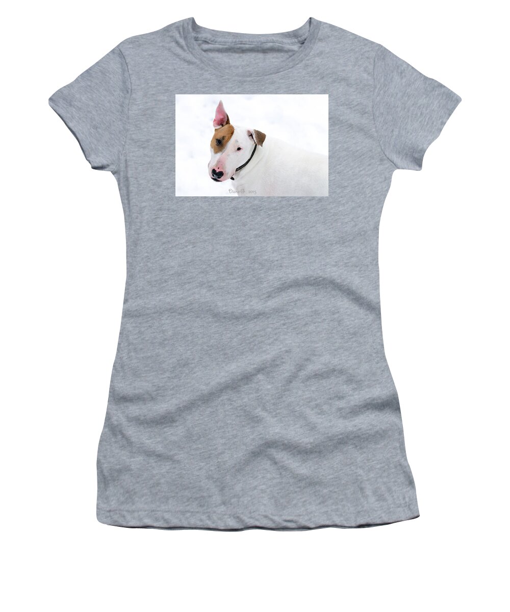 Bull Terrier Women's T-Shirt featuring the photograph Bull Terrier by Diane Giurco