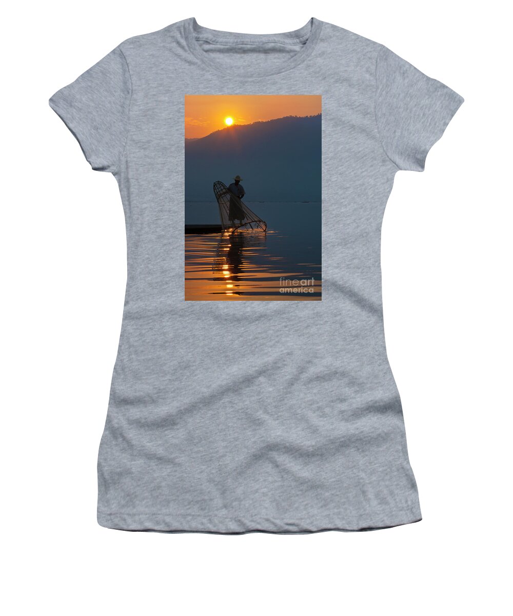 Lake Women's T-Shirt featuring the photograph Burma_d143 by Craig Lovell
