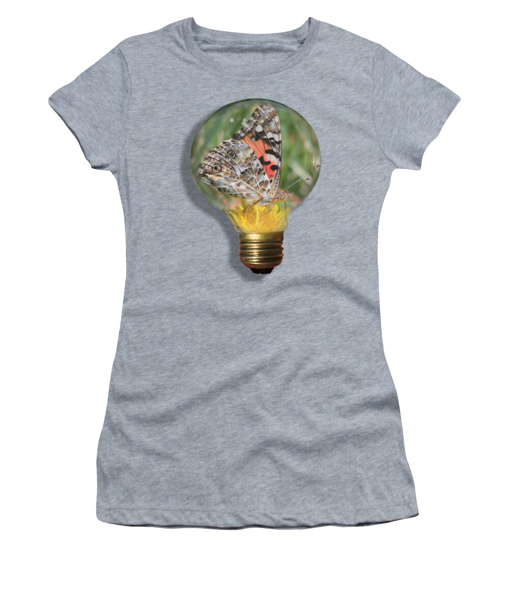 Butterfly Women's T-Shirt featuring the photograph Butterfly In A Bulb II by Shane Bechler