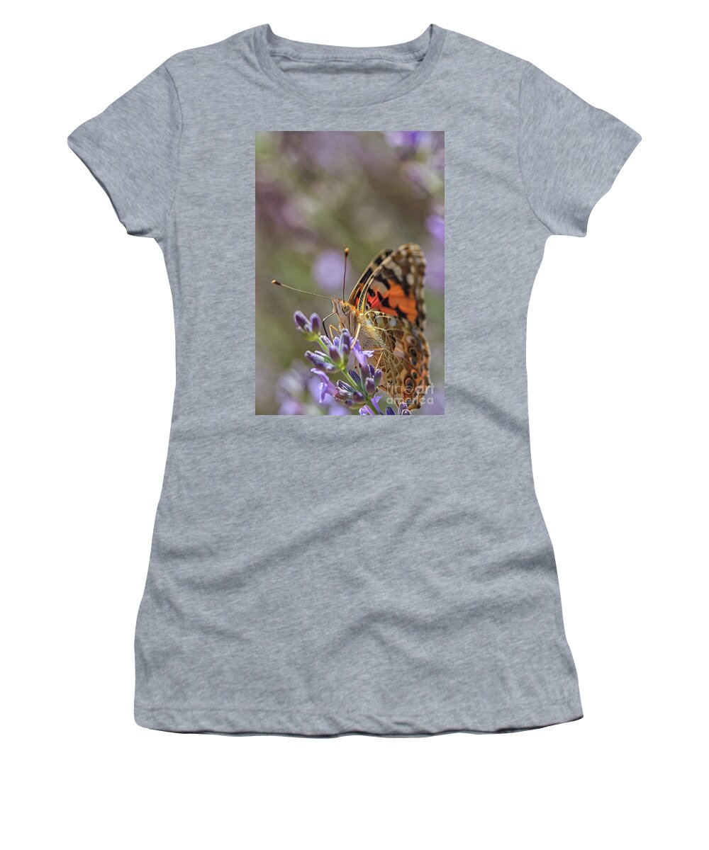 Flower Women's T-Shirt featuring the photograph Butterfly in close up by Patricia Hofmeester