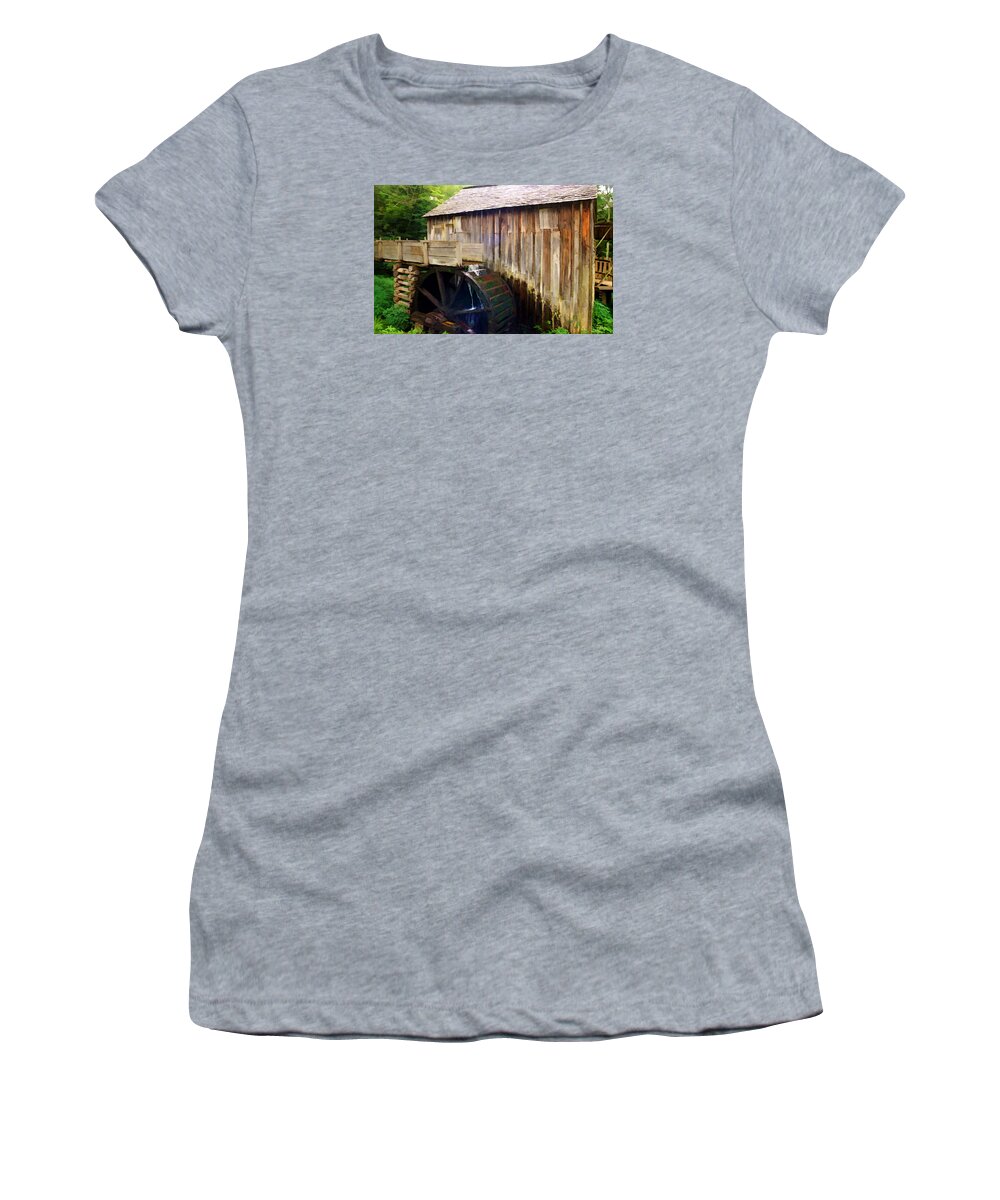Landscape Women's T-Shirt featuring the photograph Cade Cove Mill by Sam Davis Johnson