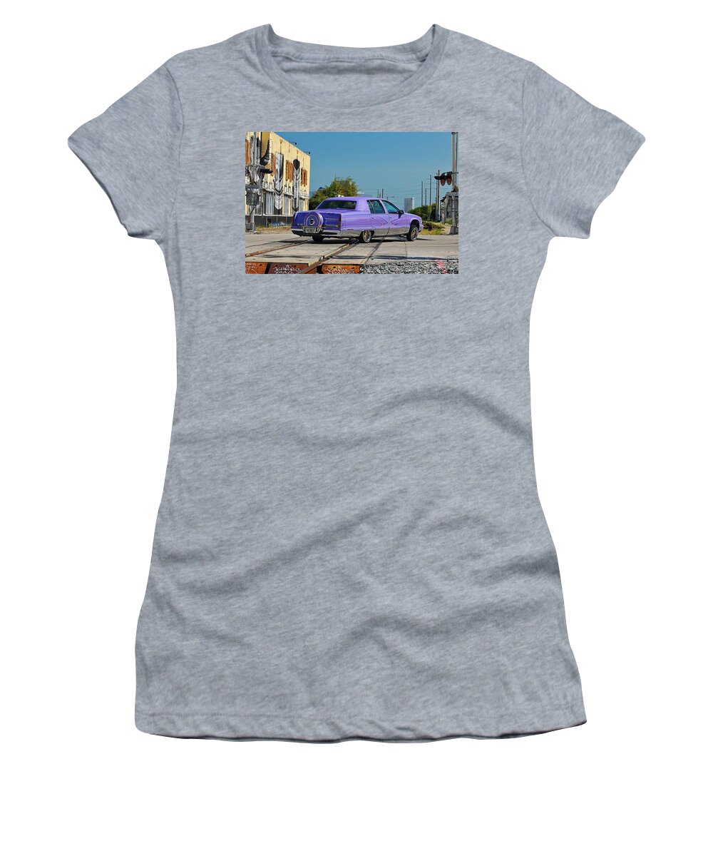 Cadillac Fleetwood Women's T-Shirt featuring the photograph Cadillac Fleetwood by Mariel Mcmeeking