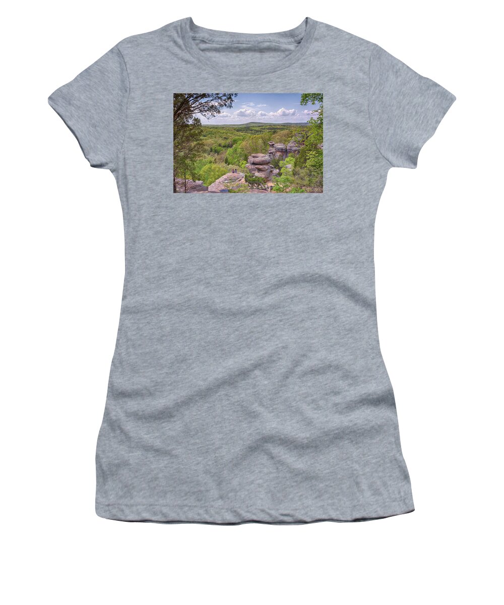 Garden Of The Gods Women's T-Shirt featuring the photograph Camel Rock Overlook by Susan Rissi Tregoning