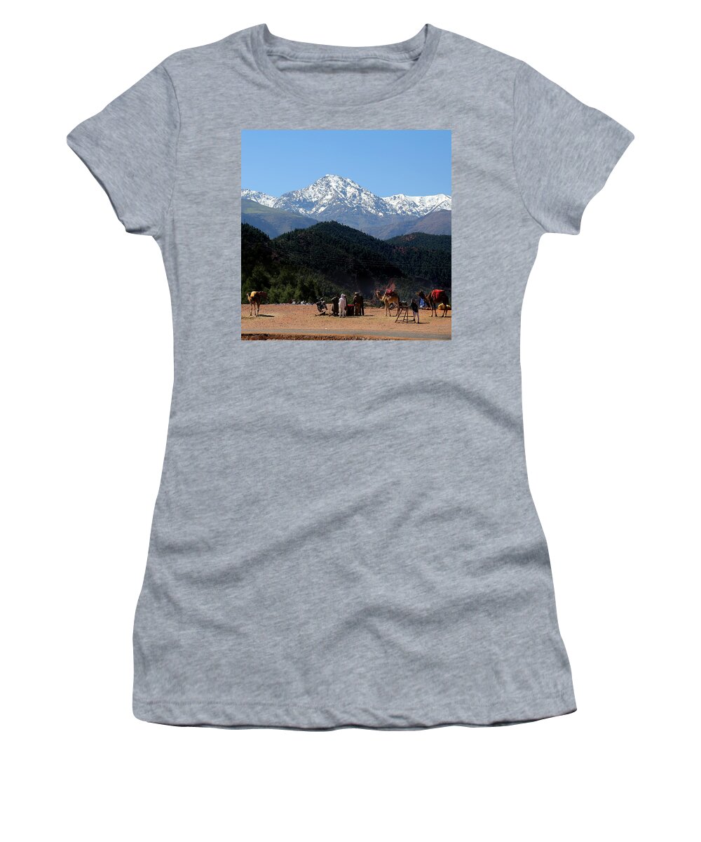 Camels Women's T-Shirt featuring the photograph Camels 1 by Andrew Fare