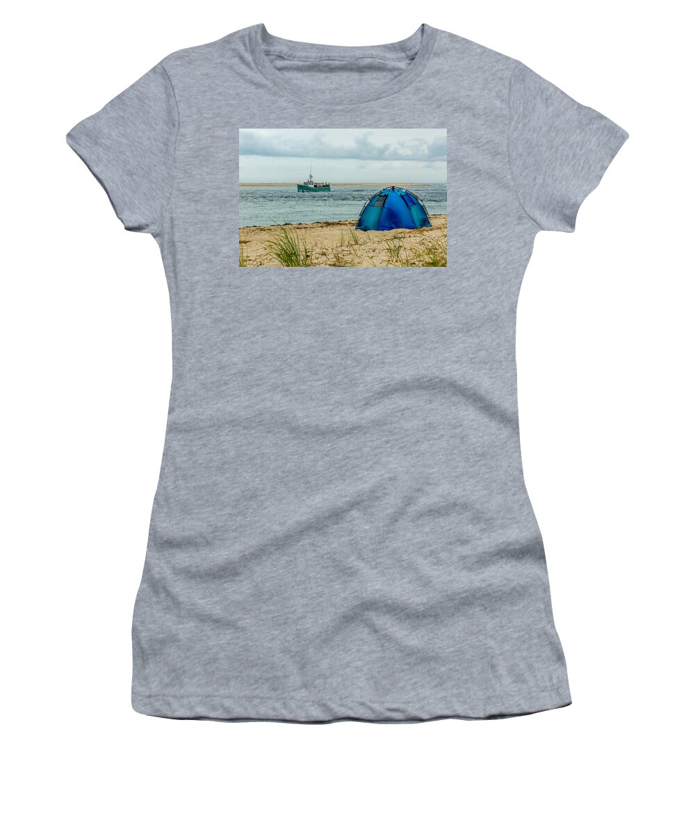 Beach Women's T-Shirt featuring the photograph Camping On The Beach by Billy Bateman