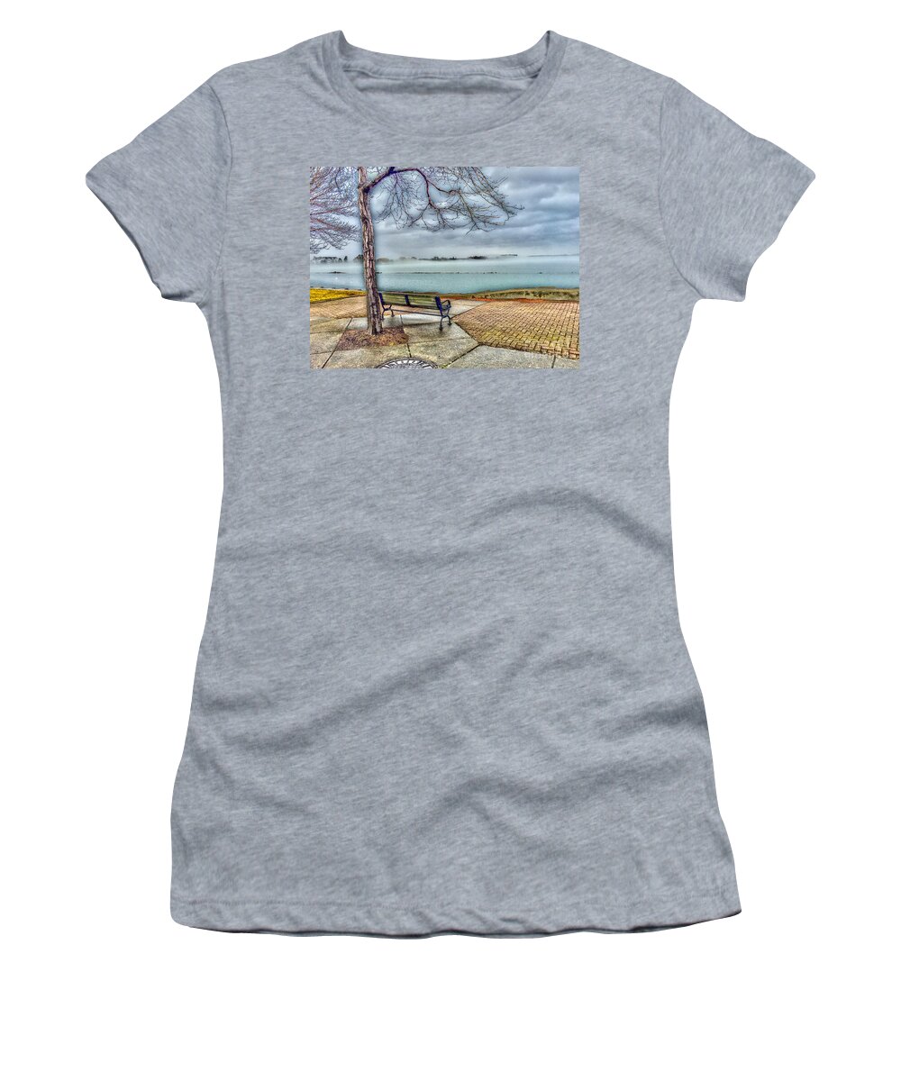 Water Women's T-Shirt featuring the photograph Canandaigua Lakeside Fog by William Norton