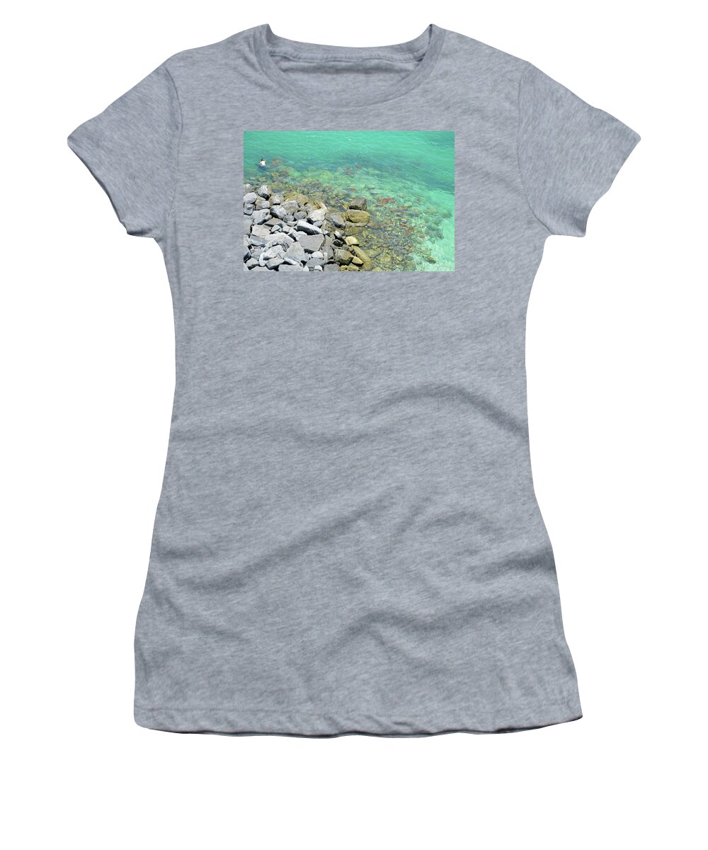 Delray Women's T-Shirt featuring the photograph Cape Florida Light Snorkeler by Ken Figurski