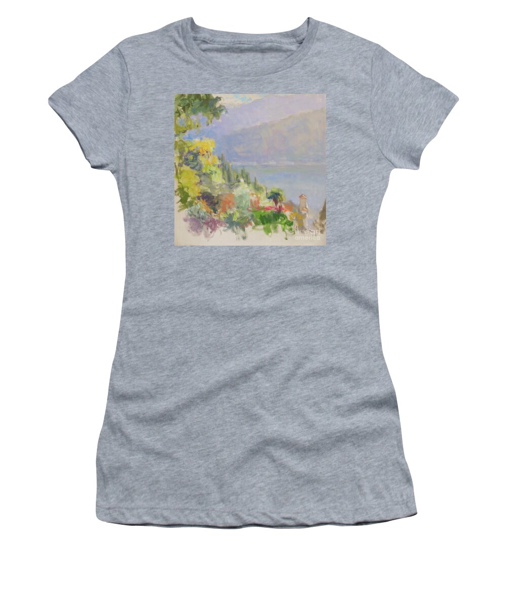 Fresia Women's T-Shirt featuring the painting Captured by a Warm Morning Breeze by Jerry Fresia