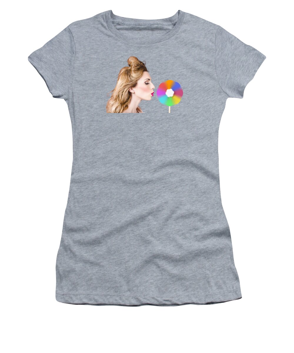 Pinwheel Women's T-Shirt featuring the photograph A motion of colours by Jorgo Photography