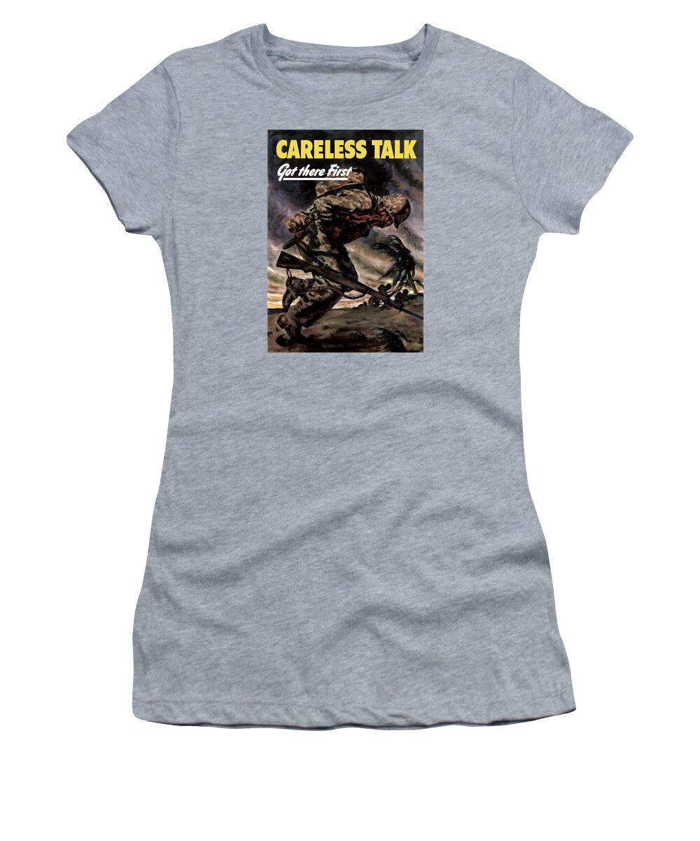 Careless Talk Women's T-Shirt featuring the painting Careless Talk Got There First by War Is Hell Store