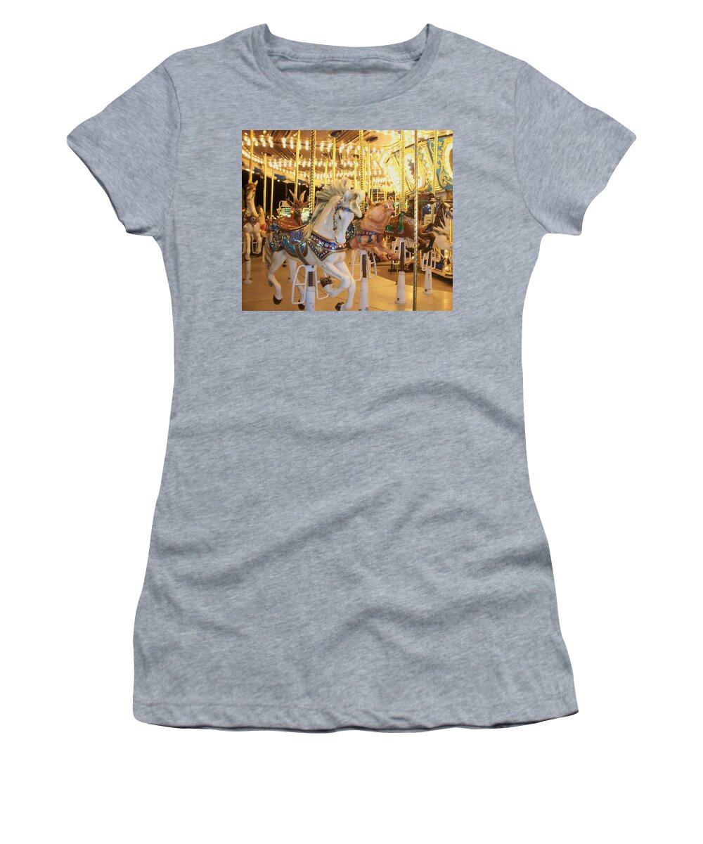 Carosel Horse Women's T-Shirt featuring the photograph Carousel Horse 2 by Anita Burgermeister