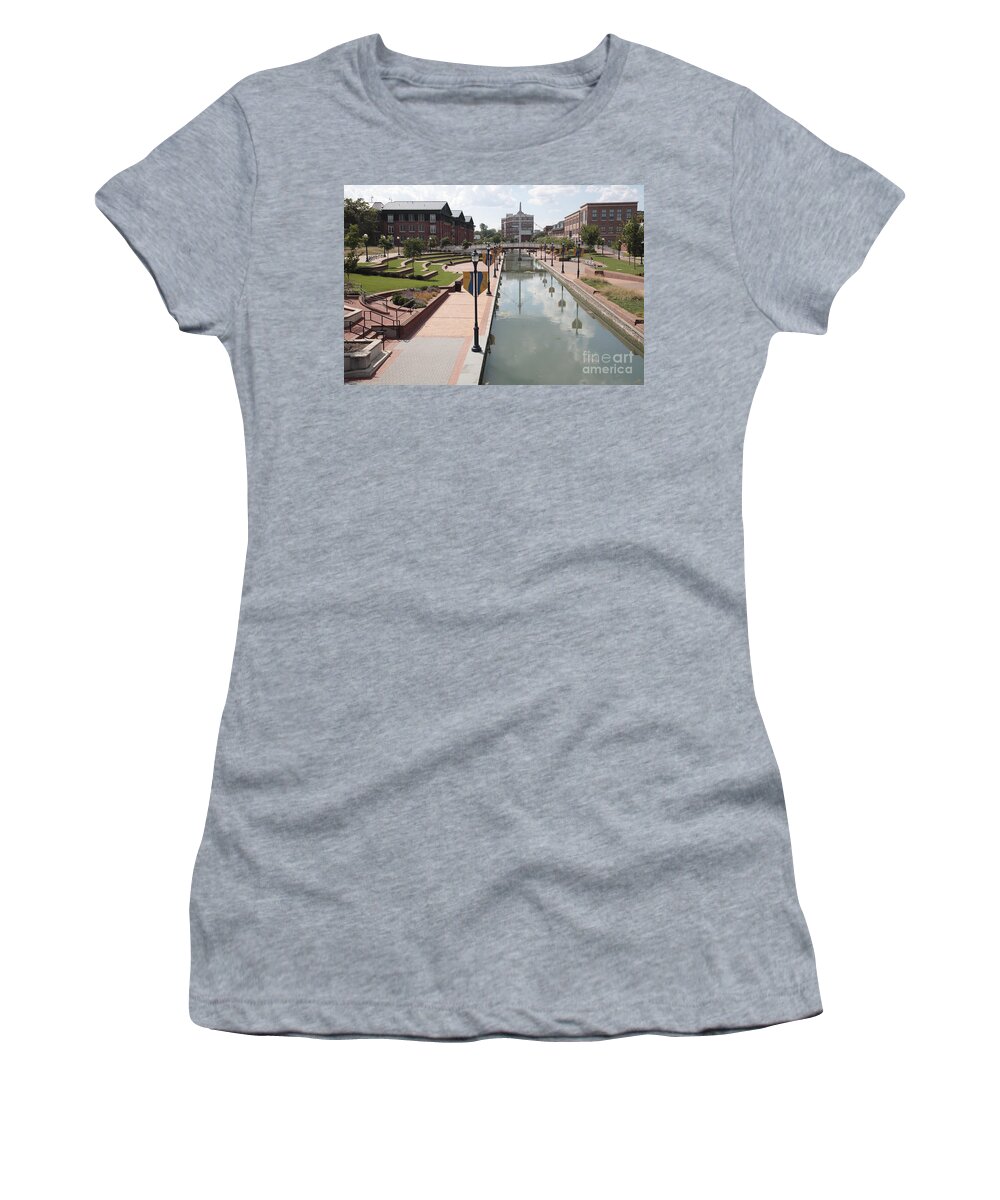 Carroll Creek Women's T-Shirt featuring the photograph Carroll Creek Park in Frederick Maryland by William Kuta