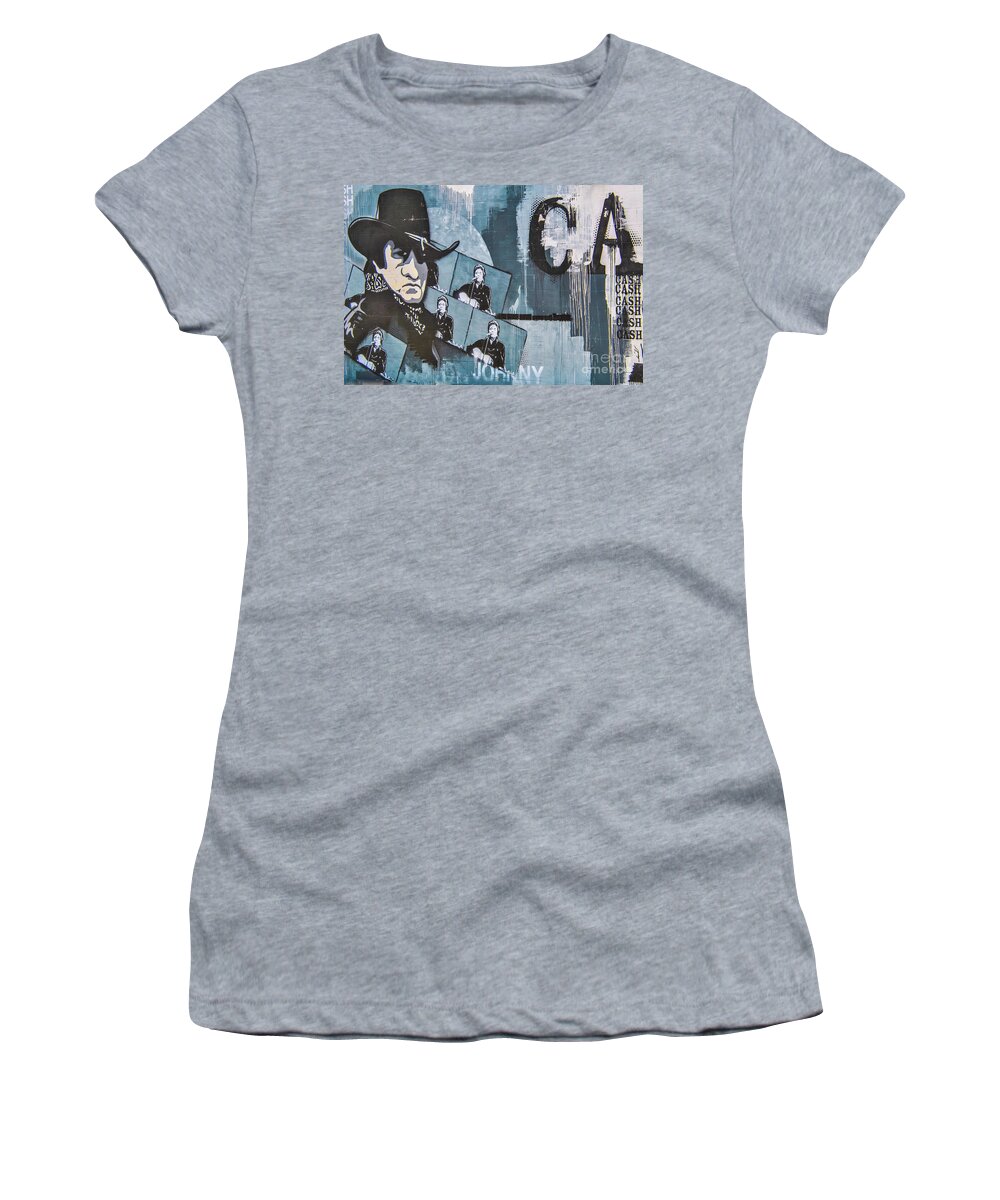Johnny Cash Women's T-Shirt featuring the photograph Cash by Pamela Williams