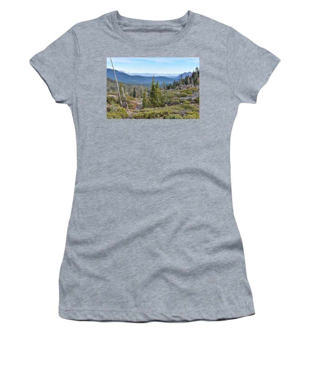 Castle Lake Trail Women's T-Shirt featuring the photograph Castle Lake Trail by Maria Jansson