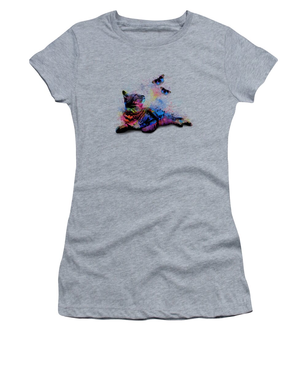 Cat Women's T-Shirt featuring the digital art Cat 614 by Lucie Dumas