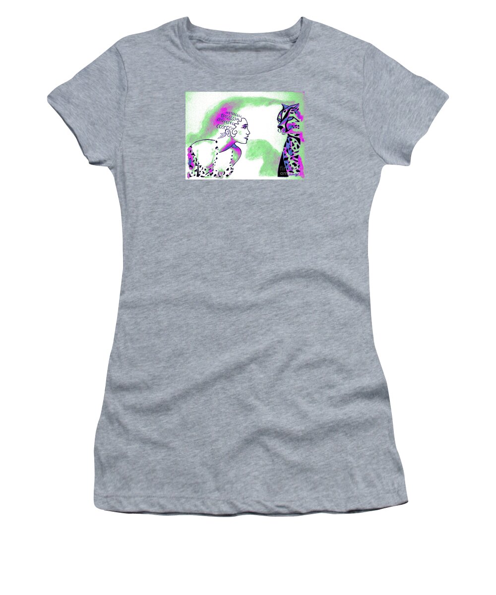 Josephine Baker Women's T-Shirt featuring the painting Cat Eyes -- Multi-Color 1 by Jayne Somogy