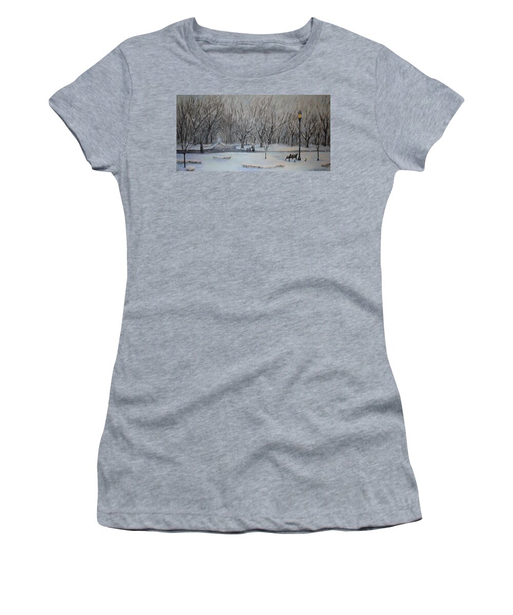 Cathedral Park Women's T-Shirt featuring the painting Cathedral Park by Daniel W Green