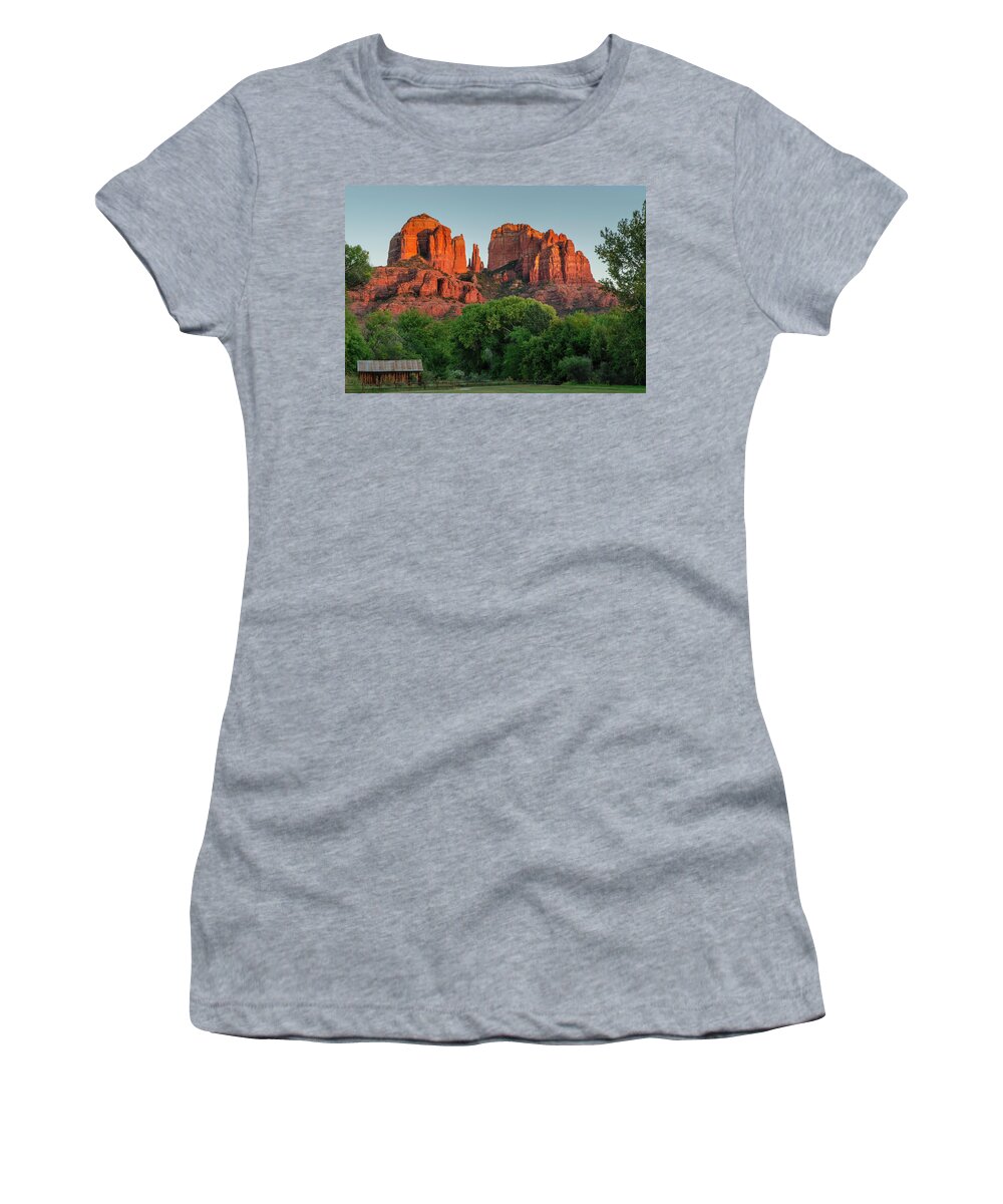 Arizona Women's T-Shirt featuring the photograph Cathedral Rock by John Roach