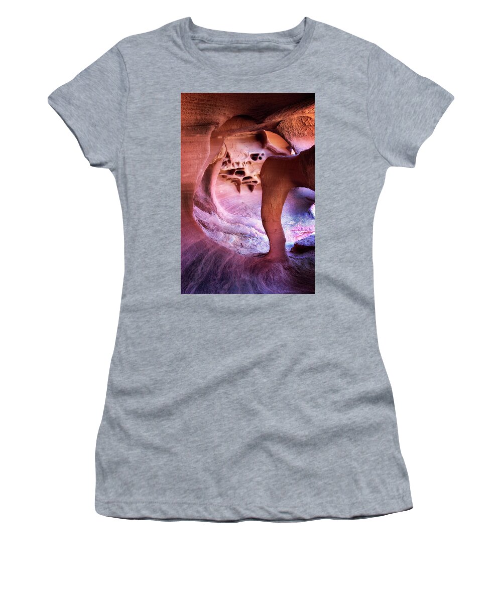 Desert Women's T-Shirt featuring the photograph Cave Mysteries by Nicki Frates