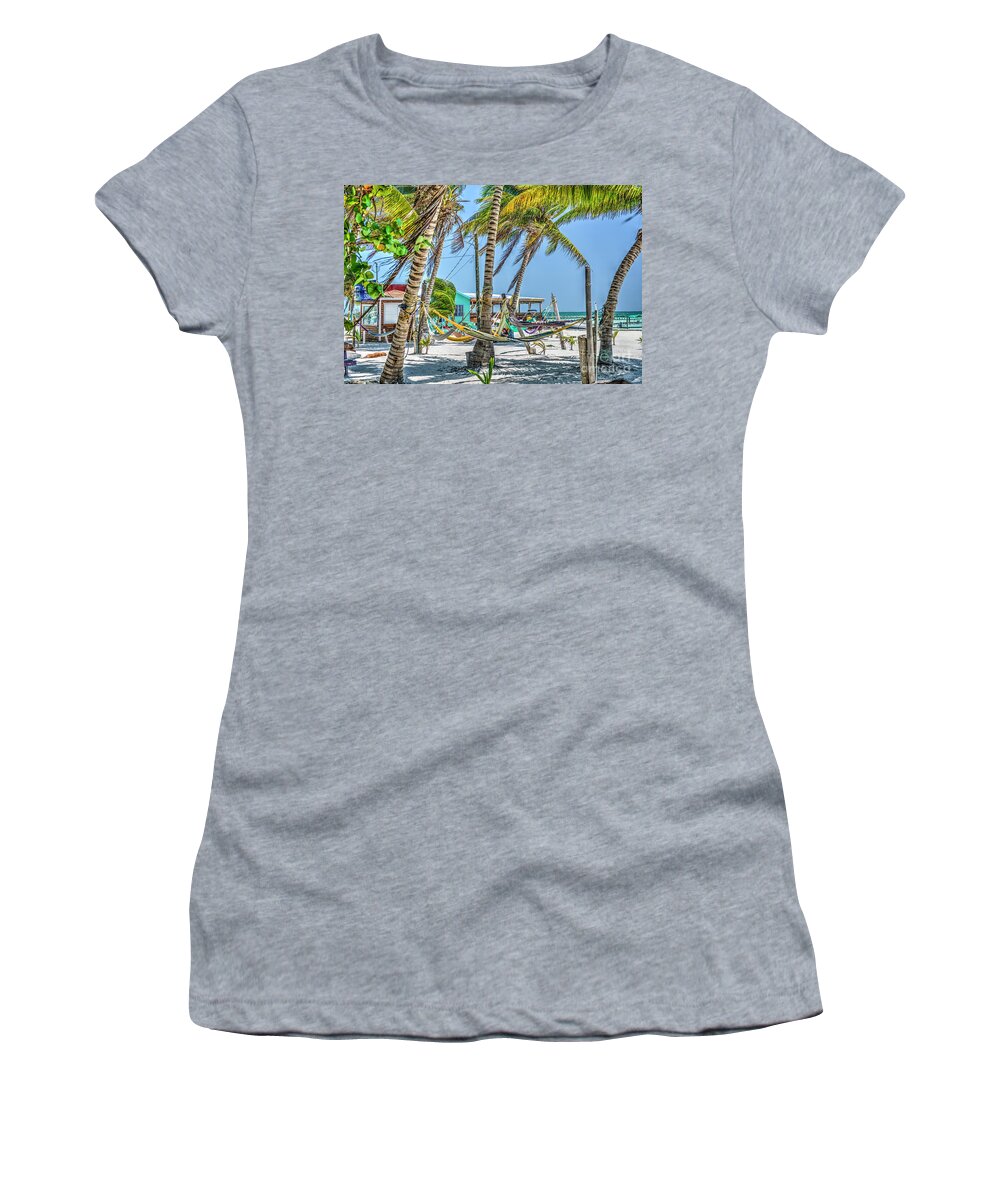 Caye Caulker Belize Women's T-Shirt featuring the photograph Caye Caulker Work Day by David Zanzinger