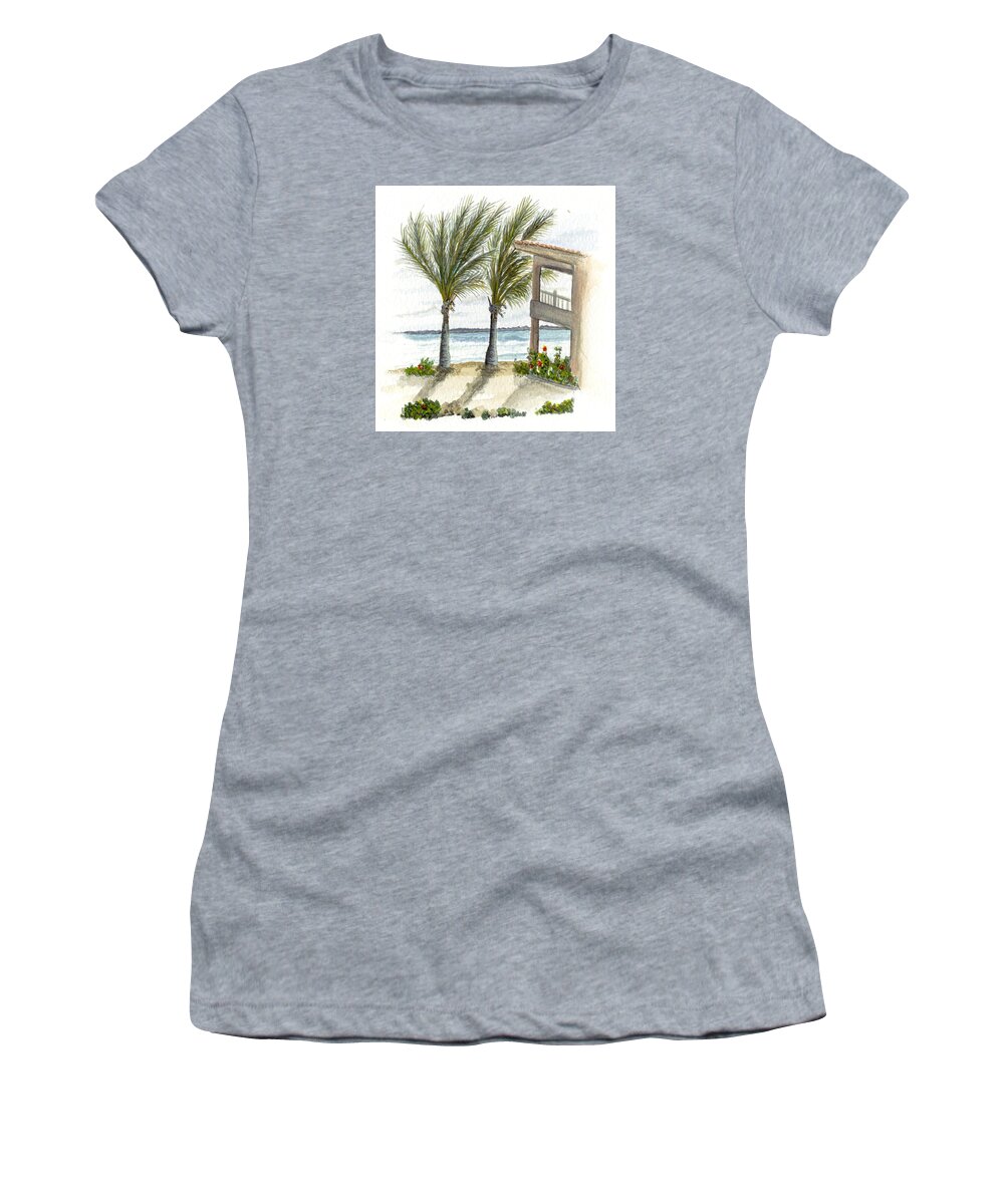 Vacation Women's T-Shirt featuring the digital art Cayman hotel by Darren Cannell