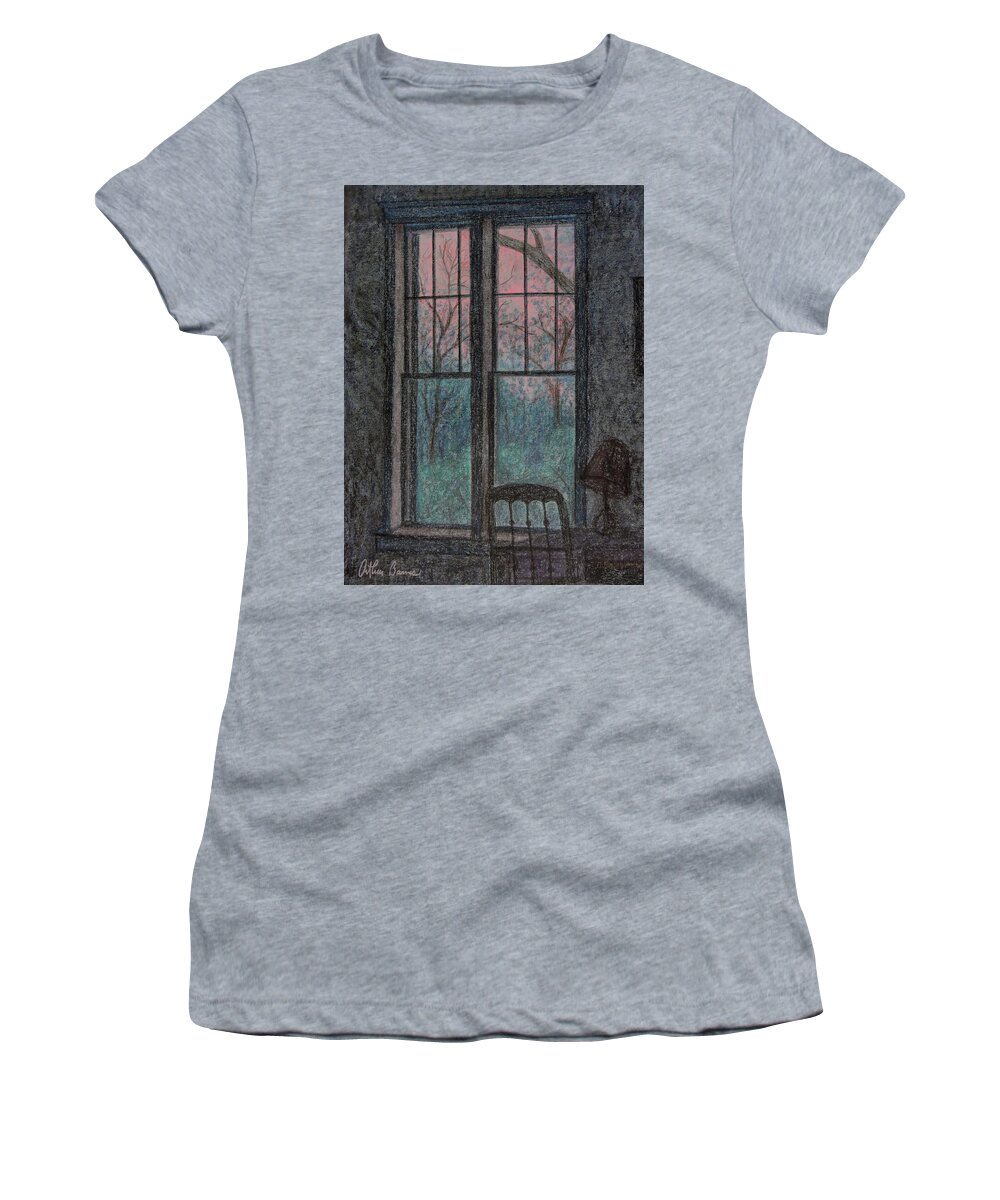 Pastel Women's T-Shirt featuring the painting Cedar Lane Morning by Arthur Barnes