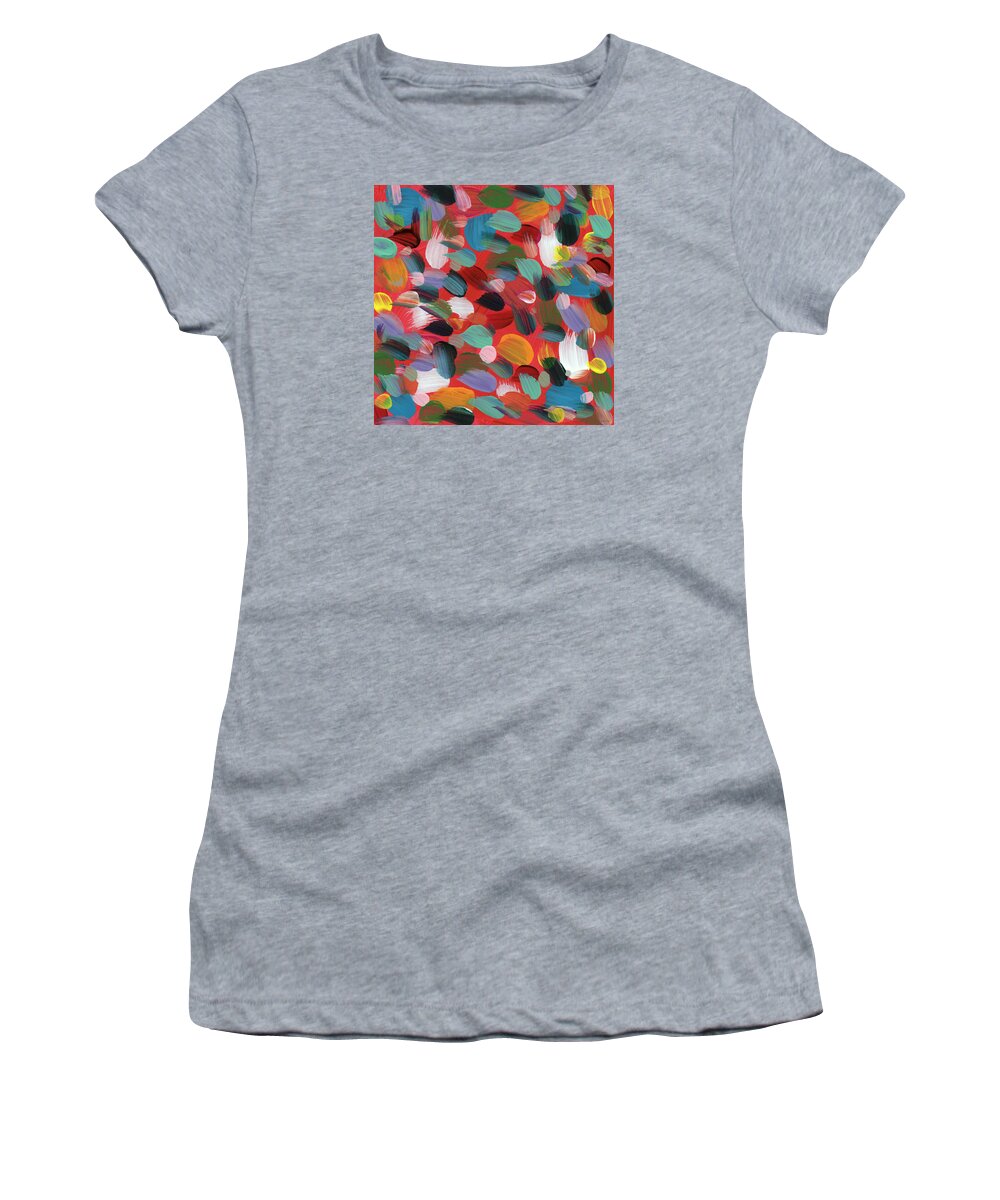 Abstract Women's T-Shirt featuring the painting Celebration Day- Art by Linda Woods by Linda Woods