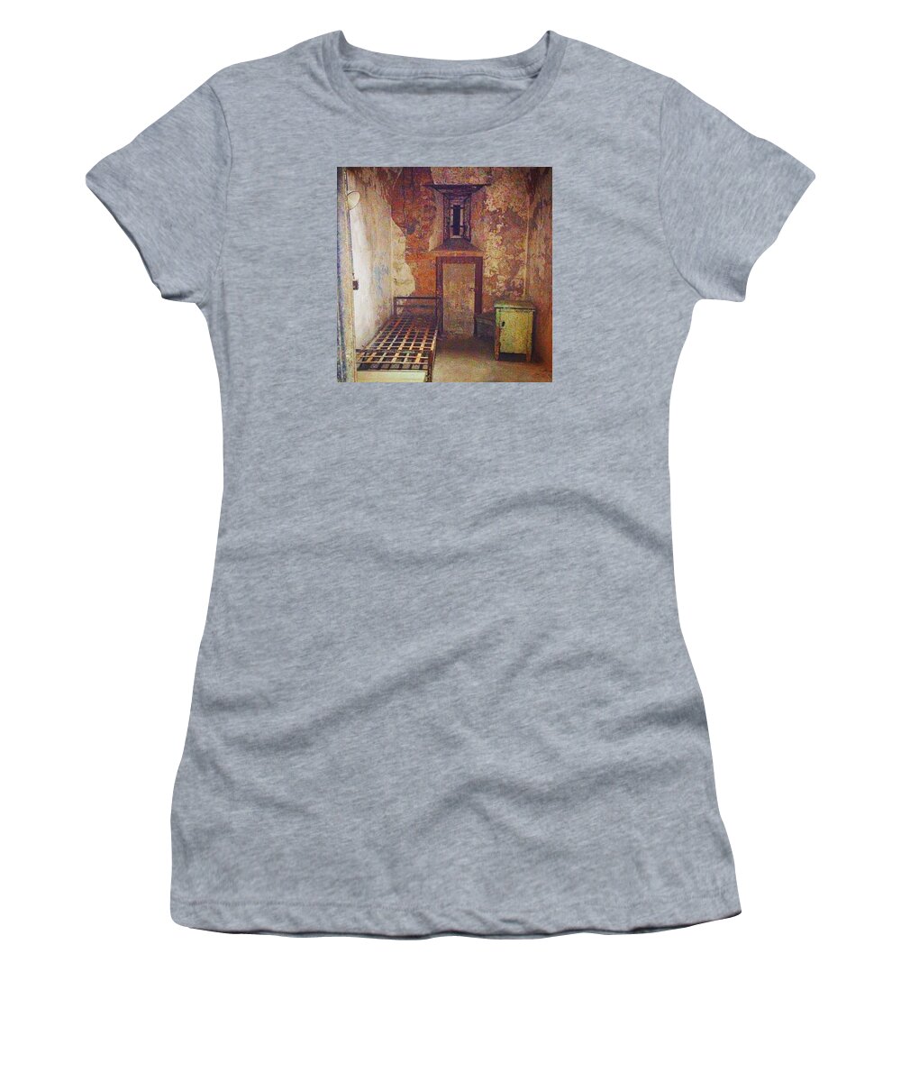 Penitentiary Women's T-Shirt featuring the photograph Cell at eastern State Penitentiary by Sharon Halteman