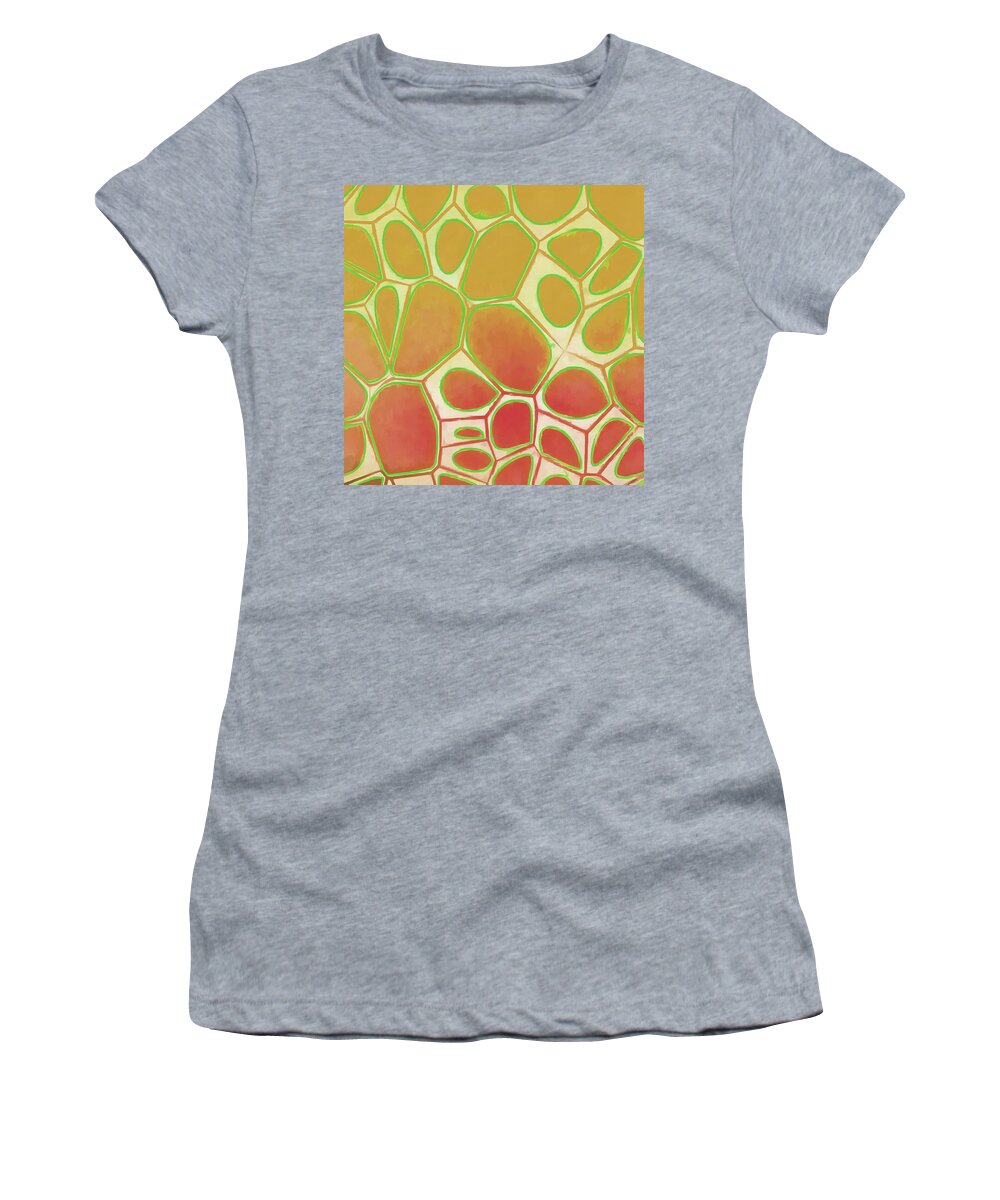 Painting Women's T-Shirt featuring the painting Cells Abstract Five by Edward Fielding