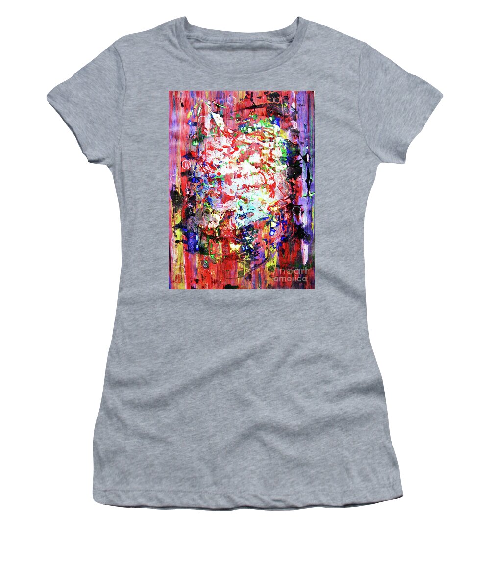 Abstraction Women's T-Shirt featuring the painting Charivari by Thea Recuerdo