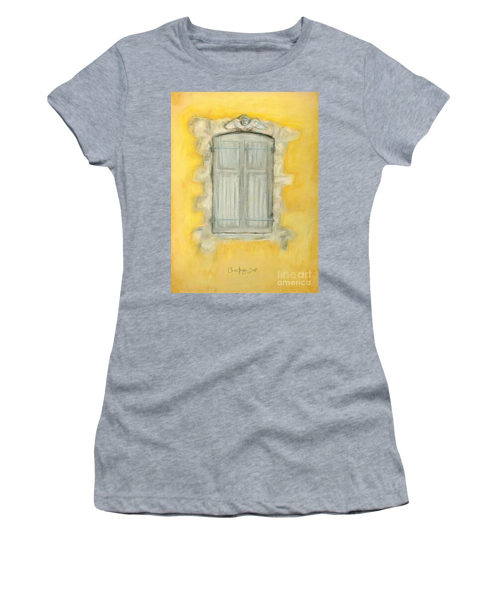 Shutters Women's T-Shirt featuring the pastel Chartres by Christine Jepsen