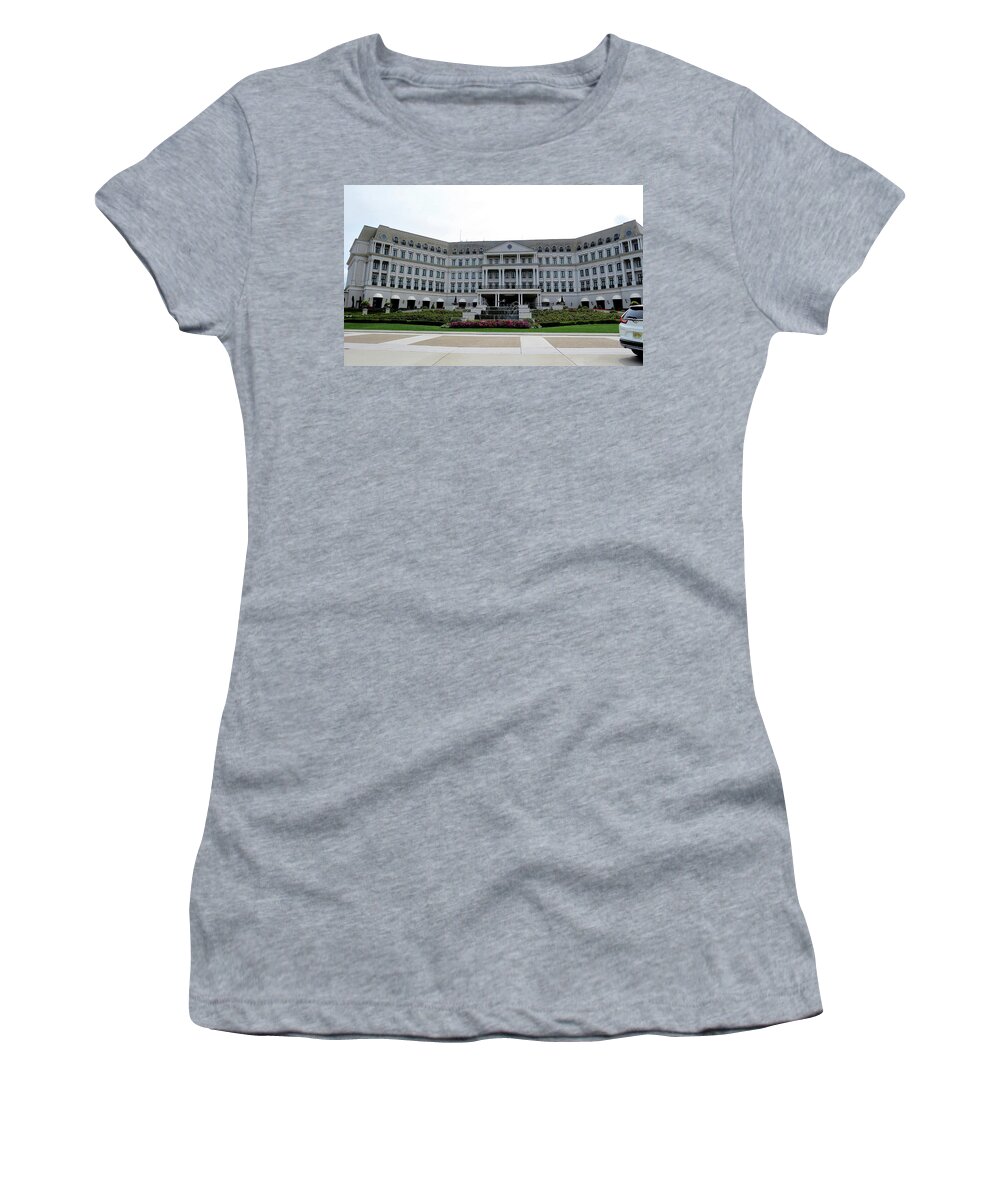 Resorts Women's T-Shirt featuring the photograph Chateau Lafayette at Nemacolin Woodlands Resort in Pennsylvania by Linda Stern