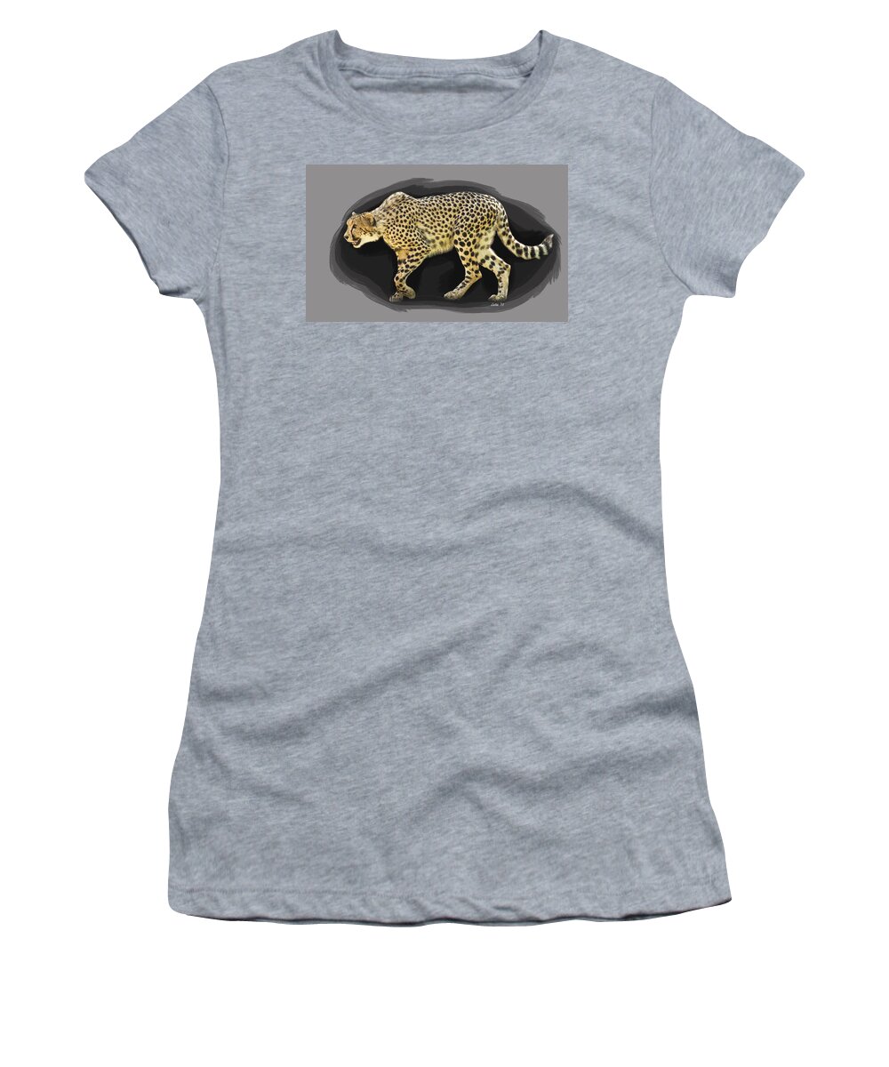Cheetah Women's T-Shirt featuring the digital art Cheetah 10 by Larry Linton