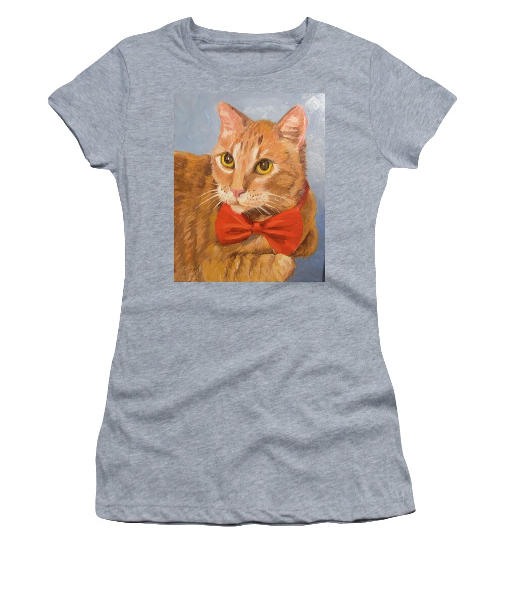 Cat Women's T-Shirt featuring the painting Cheetoh by Alice Leggett
