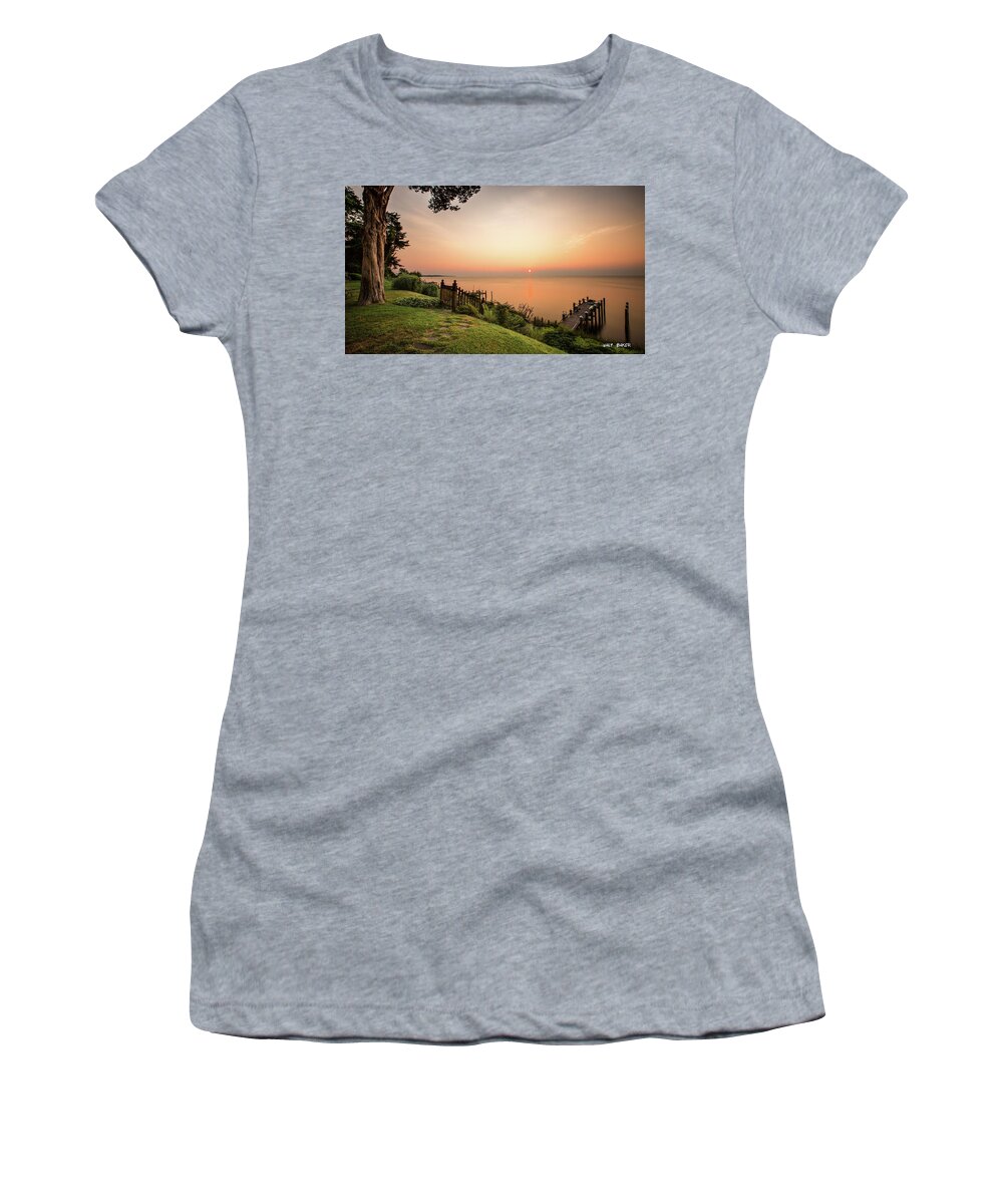 Chesapeake Bay Women's T-Shirt featuring the photograph Chesapeake Morning by Walt Baker